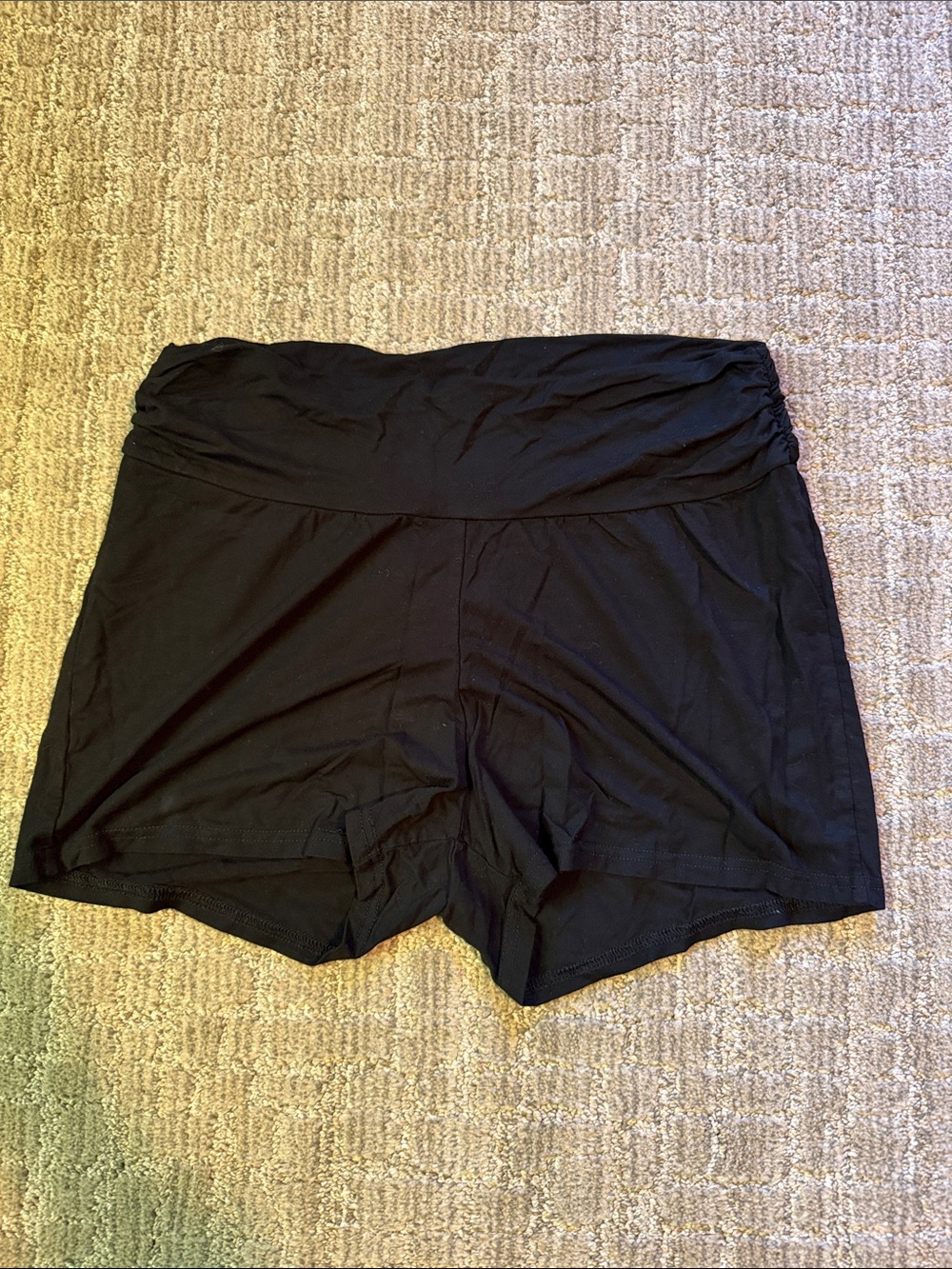 Maternity Black Women's Fold-Over Waist Shorts